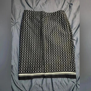 The Limited Woven Pencil Skirt Black/ White Geometric Pattern Womens Size 2